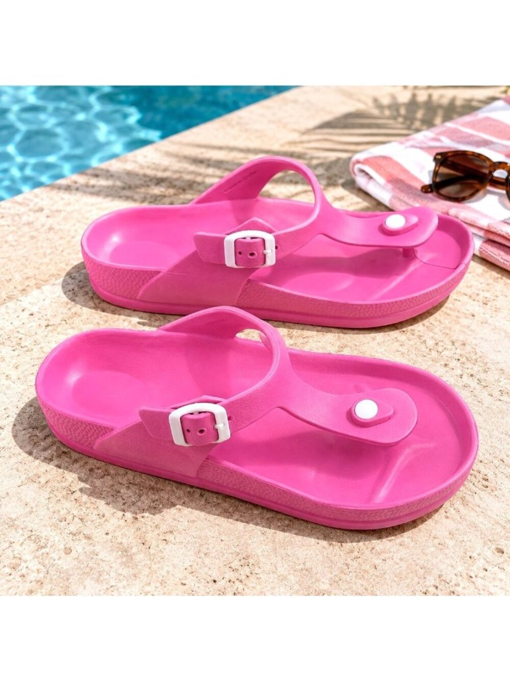 Funky Monkey Women’s Size 10 Pink Thong Flip Flop Arch Support Sandals NEW